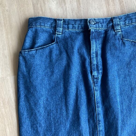 Lee Vintage Size Maxi Jean Denim Skirt Dark Wash - Picture 12 of 12
